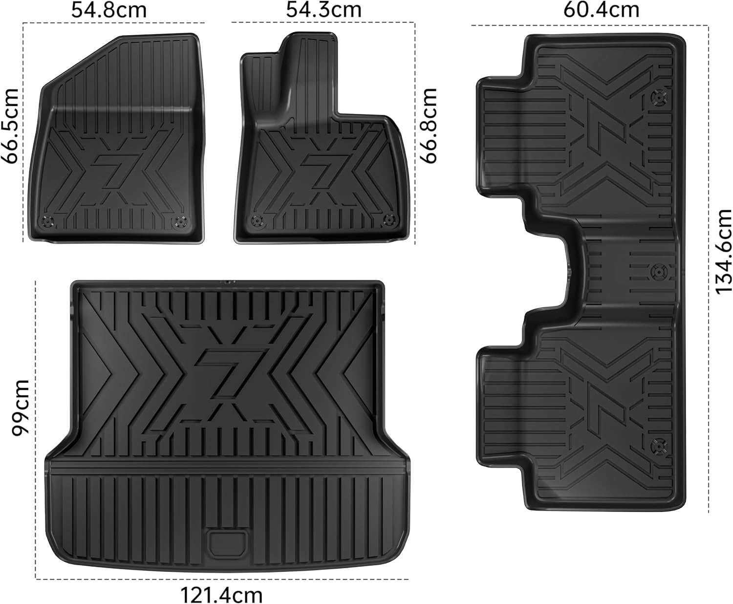 2025 Zeekr 7X Floor Mats Set of 4 - Custom Fit All Weather TPE Cargo Liner Cargo Trunk Accessories, Compatible with Zeekr RHD image number 1