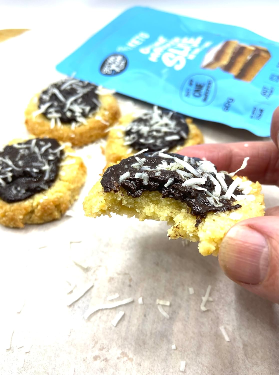 Get Ya Yum on 60 Second Coconut Macaroon Slice NO BAKE or BAKE 300G: NO SUGAR ADDED, LOW CARB, GLUTEN FREE, 1G CARB per SLICE, PLANT BASED, VEGAN FRIENDLY, MAKES 20 SLICES image number 1