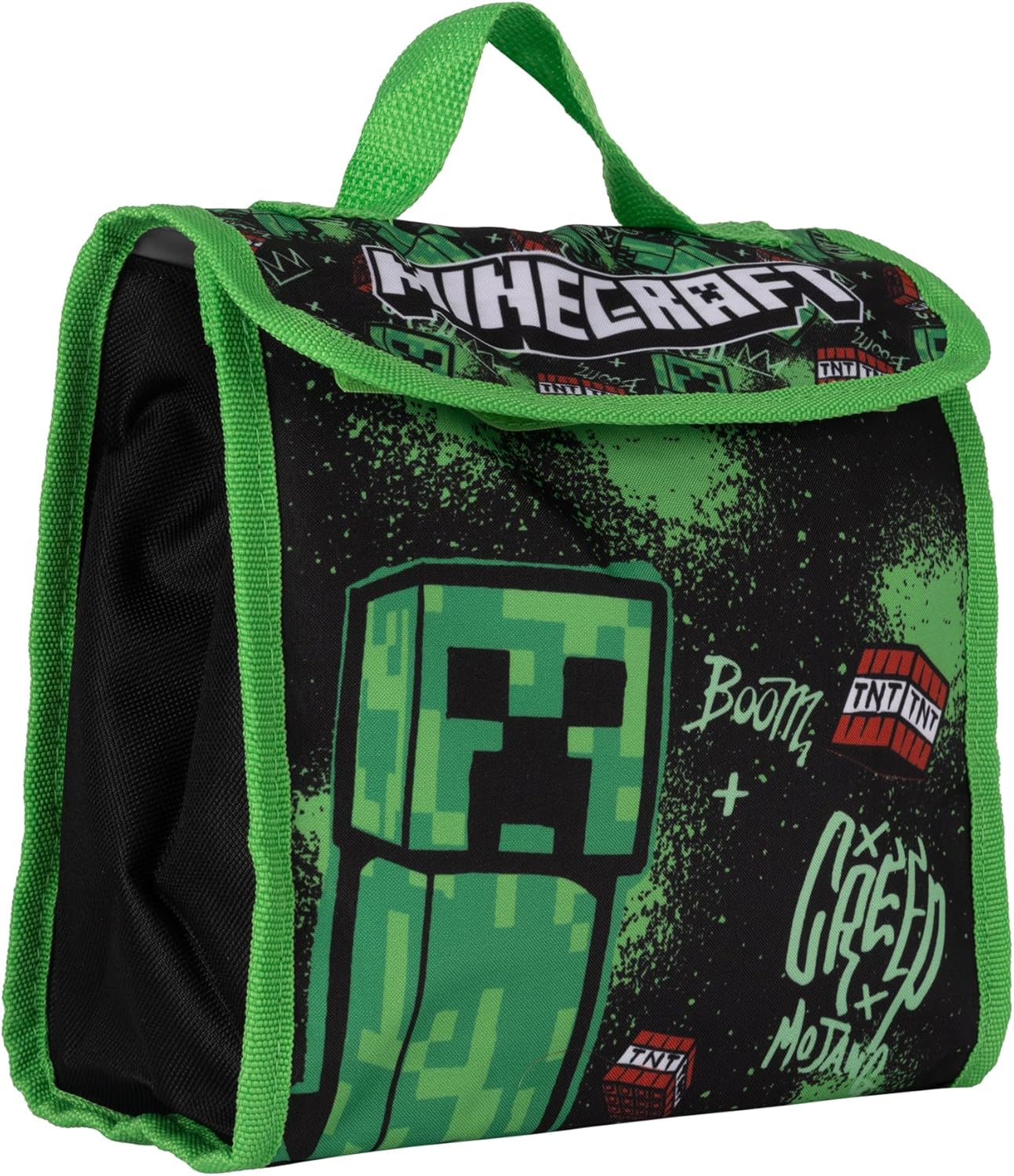 Minecraft TNT Backpack Set 3 Pieces Backpack Lunch Bag and Pencil Case (Green AOP) image number 2