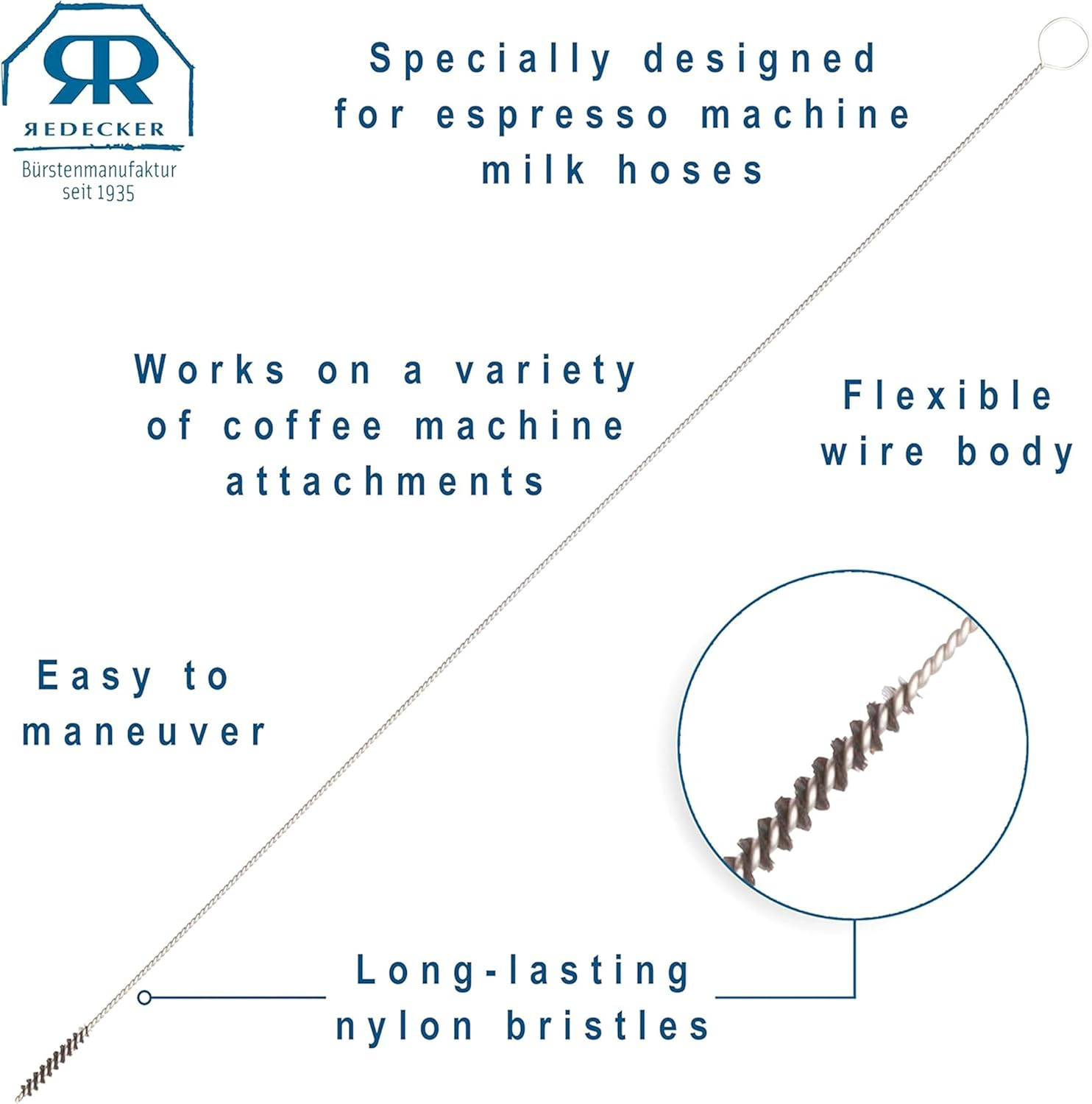 Premium 4-Pack Milk Frother Hose & Pipe Cleaner Brushes,7.87" Flexible Nylon Bristles,Ideal for Coffee Machines,Baby Bottles,Straws,Glass Pipes & More,Durable & Easy to Use image number 5