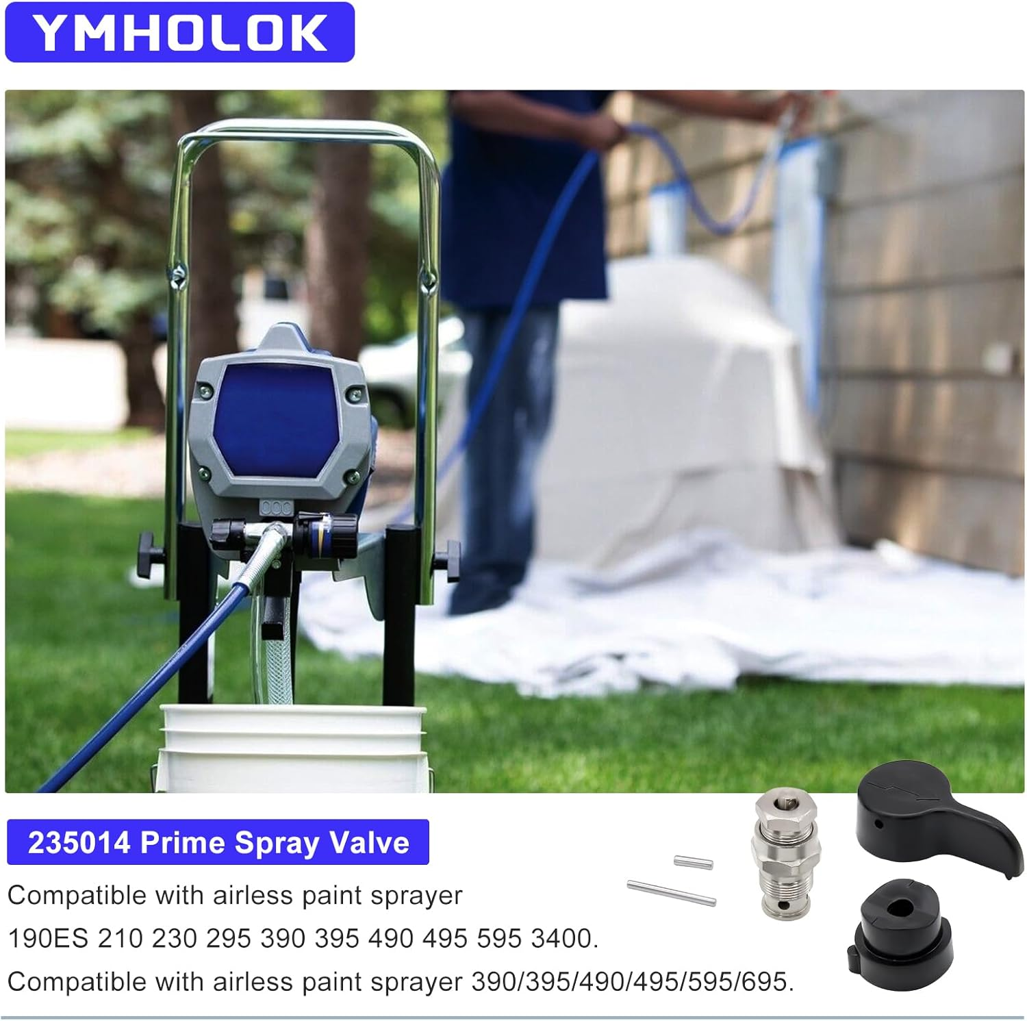 2PCS 235014 Airless Prime Spray Drain Dump Valve Repair Kit Fit for Graco 210 230 495 595 3400 390 395 490 495 595 Airless Paint Sprayer