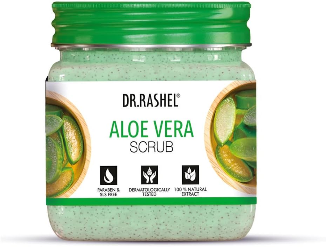 DR.RASHEL Aloe Vera Scrub for Face & Body (380 Ml) | All Skin |Cleanser Scrub for Deep Exfoliation | Dead Skin Remover Scrub | Tan Removal | Blackhead Remover Scrub image number 6