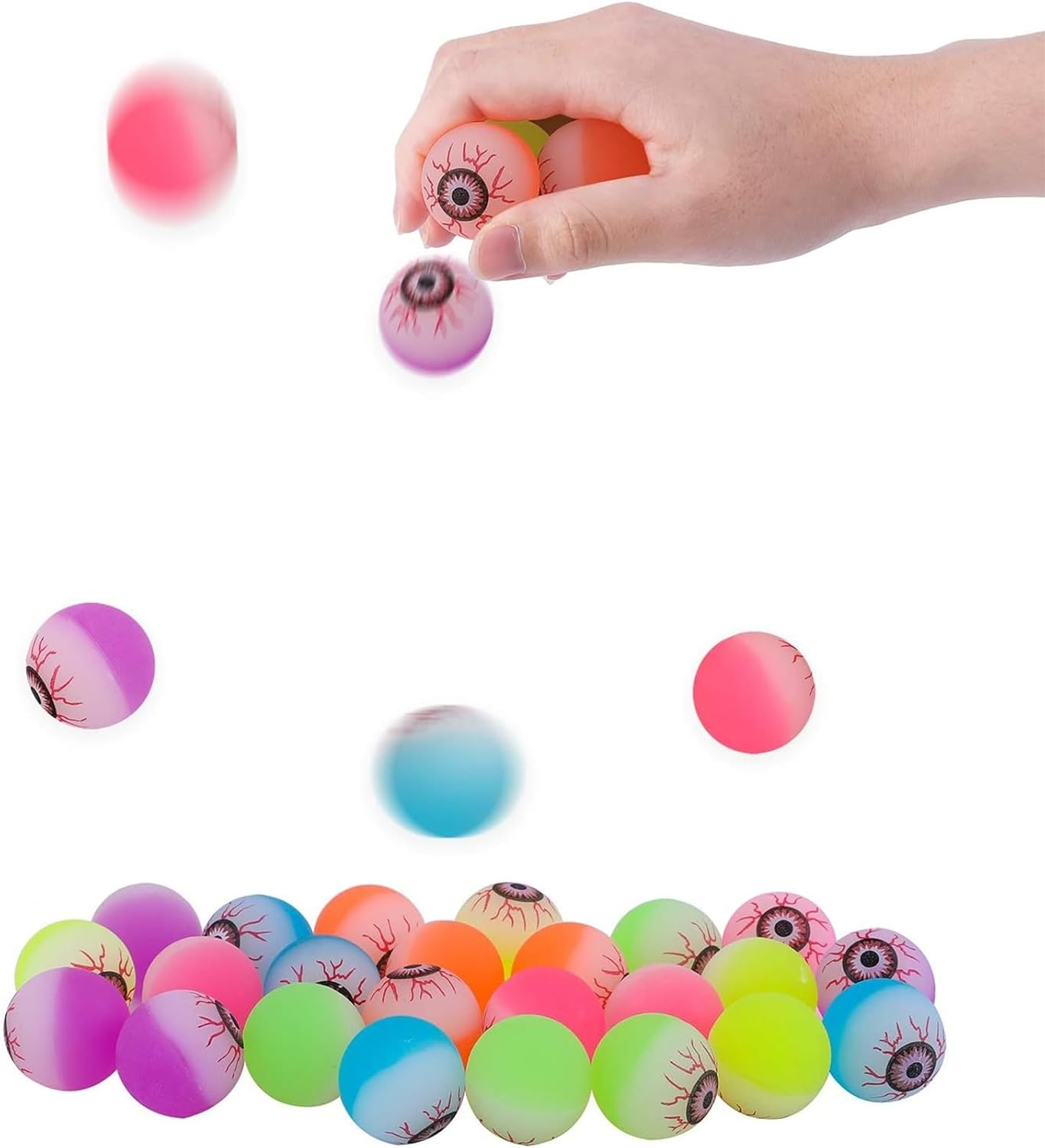 30 Pcs Magic Eye Elastic Ball, Funny Bouncy Ball, Scary Eyeball for Halloween Party Celebrations and Fun Games image number 3