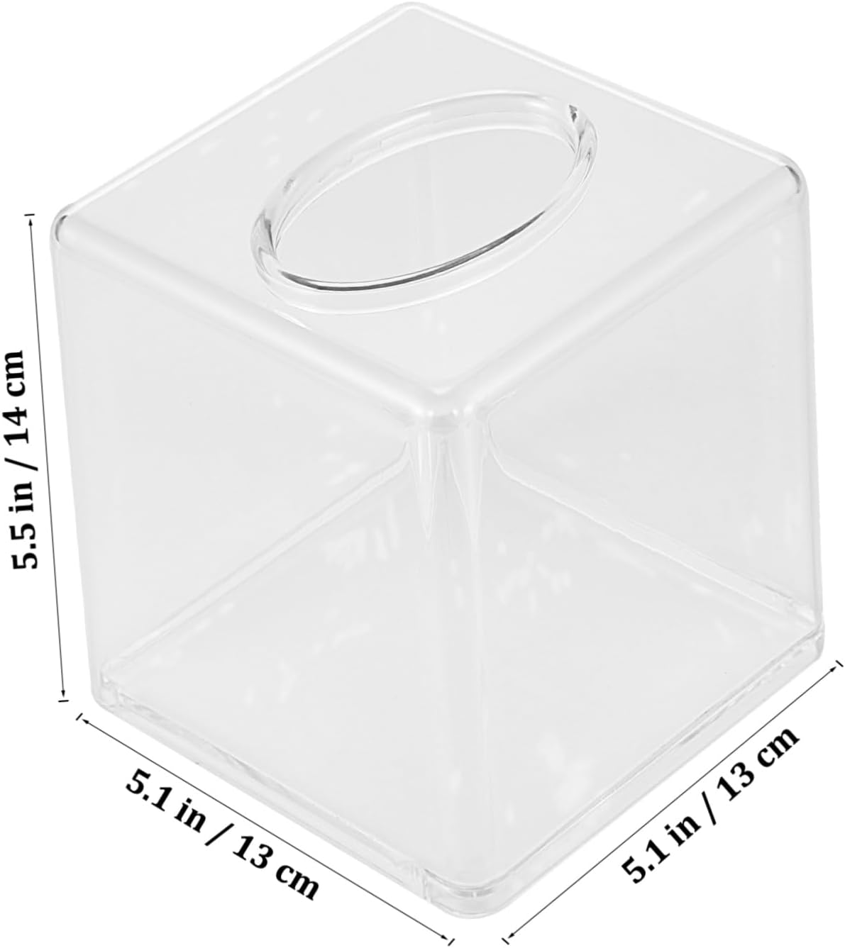 Acrylic Paper Towel Holder Storage Black Tissue Box Cover for Home Office Desk image number 5