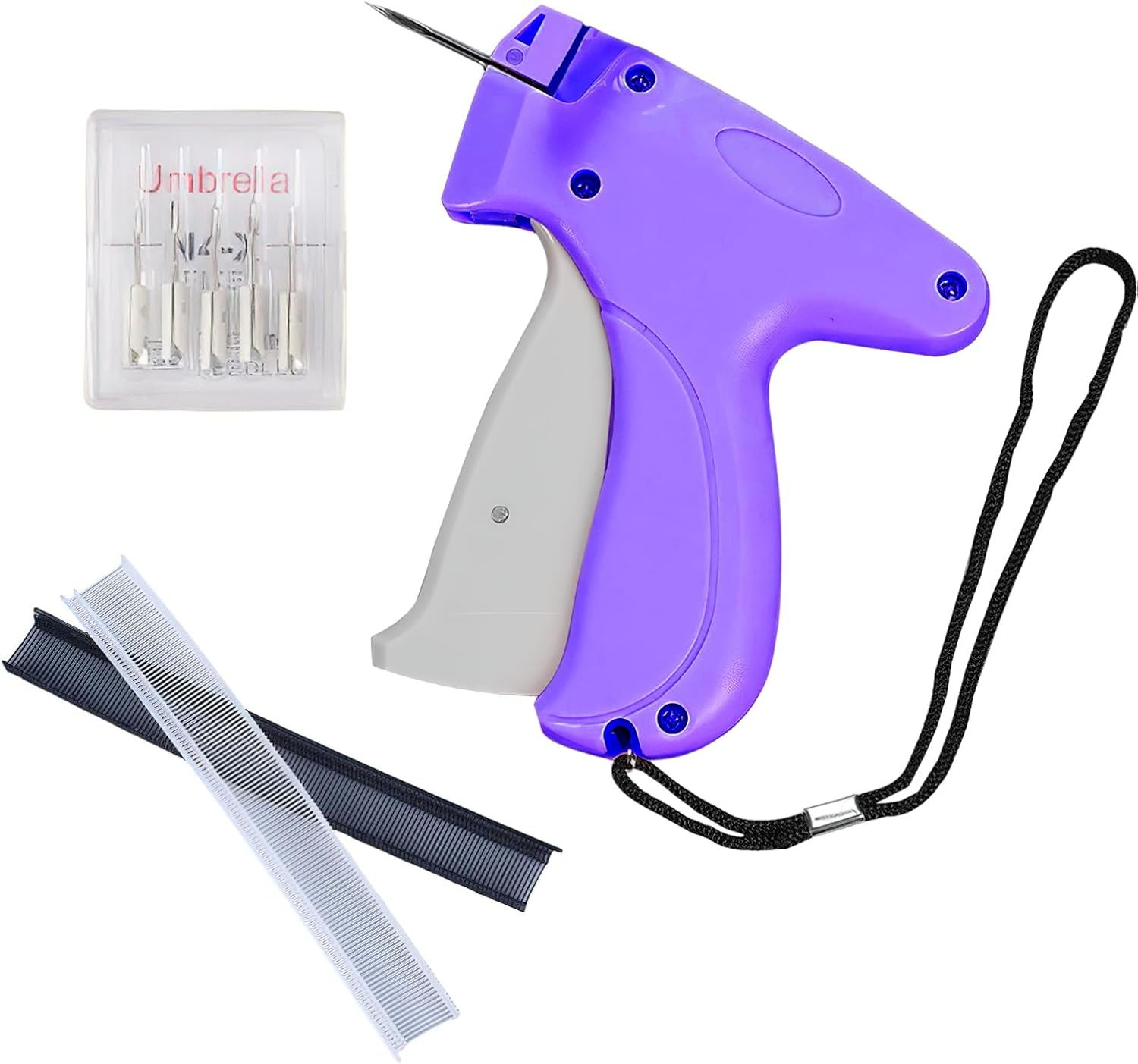 Stitch Gun,Tagging Gun for Clothing, Fine Stitch Mini Stitch Gun for Clothes,Kit with 5 Needles,Includes 1000 X 0.19 Ultra-Fine Seam Gun Fasteners, Great for Garment Repair(Purple)