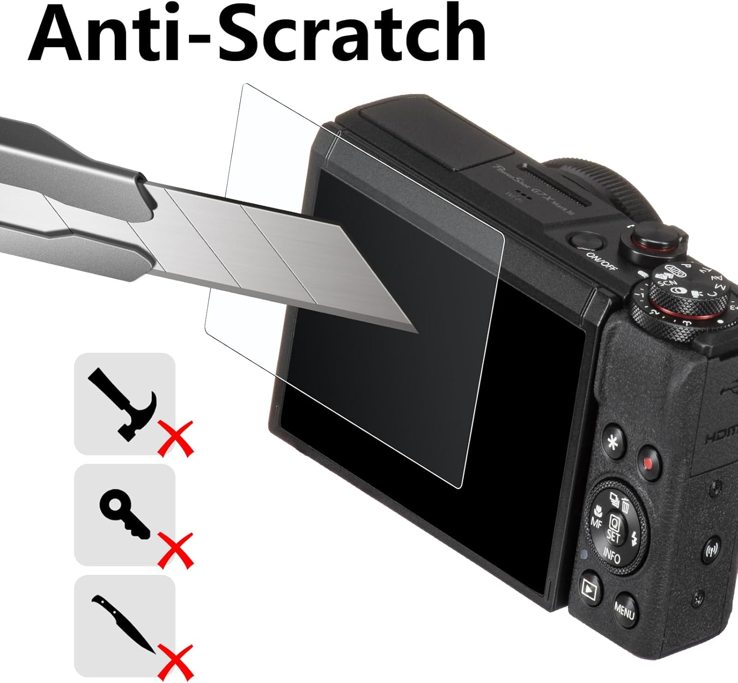 Bigqin [3Pack]Screen Protector Compatible with Canon G7X Mark III, HD Clear Tempered Glass Film 9H Hardness Full Coverage Bubble-Free Scratch-Resistant Protective Film image number 2