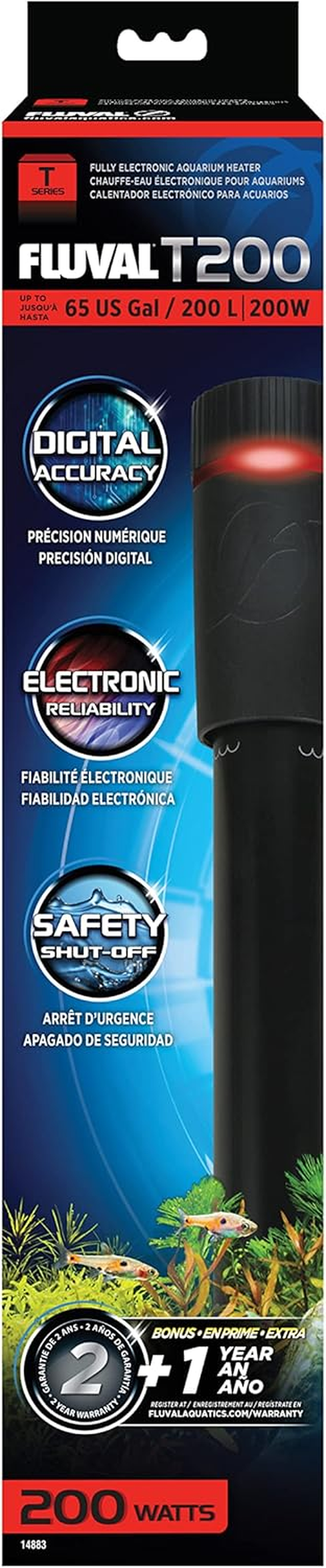 Fluval T100 Fully Electronic Heater for Freshwater Aquariums up to 30 Gal.