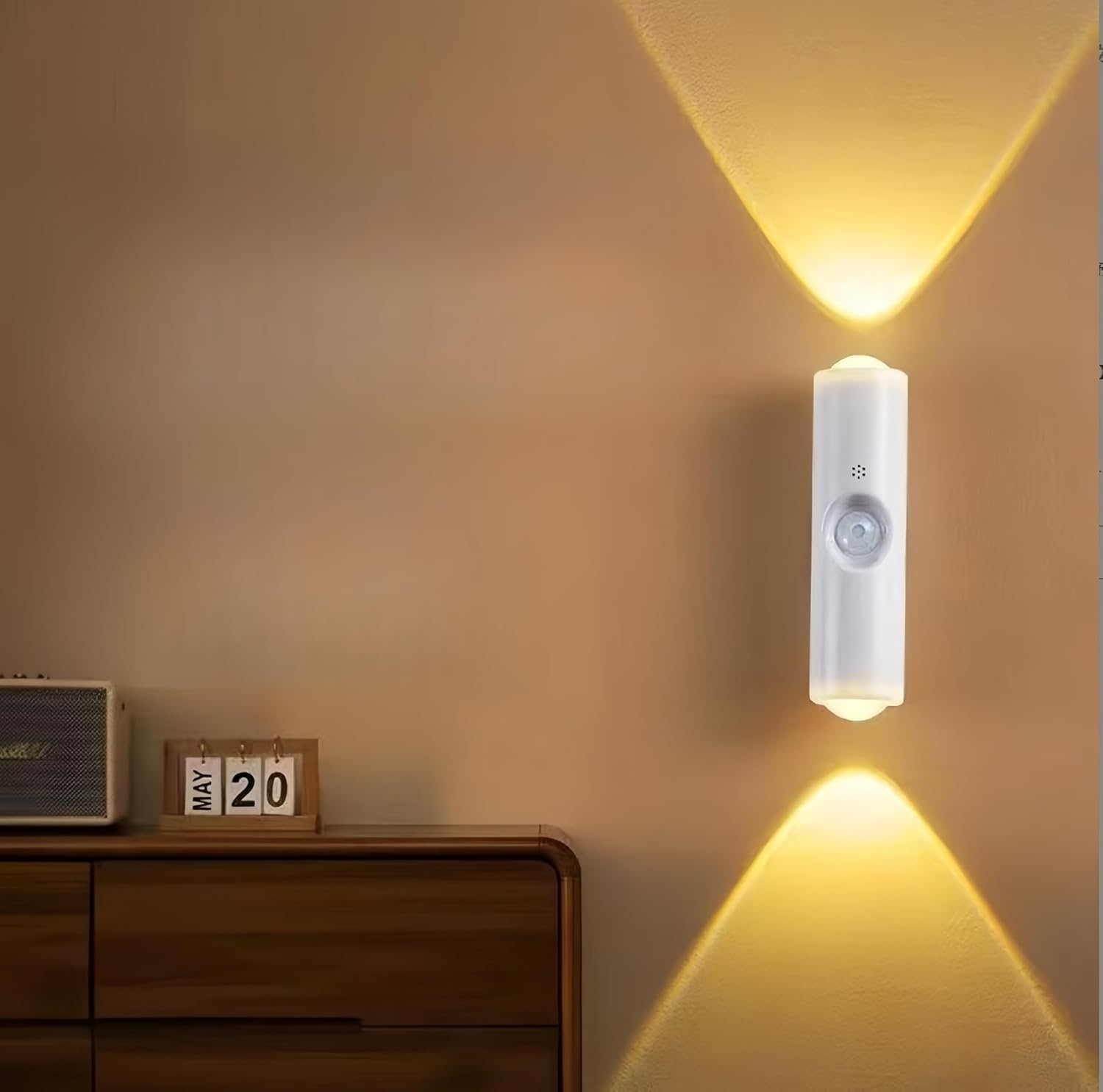 Dimmable Night Lights, Rotatable Rechargeable LED Night Light, Dusk to Dawn Sensor, Adjustable Brightness (Warm White-Cylindrical-2Pack)