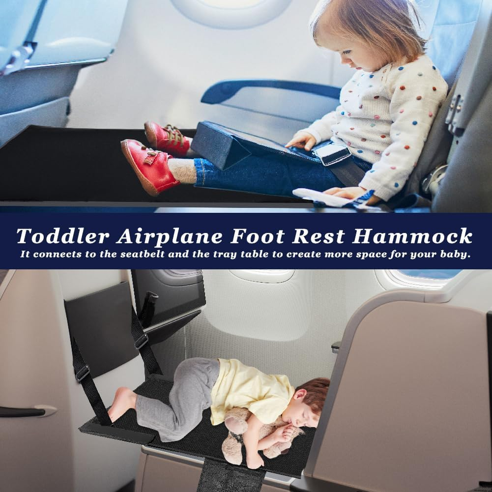 Toddler Airplane Bed, Kids Airplane Seat Extender Travel Bed, Kids Airplane Travel Essentials, Airplane Must Have for Toddlers, Portable Plane Bed Foot Rest for Flights image number 5
