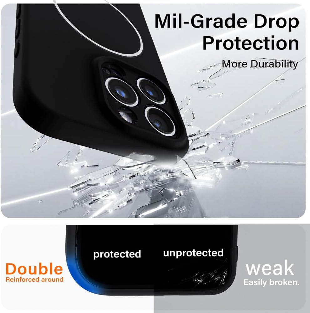 YUXING Case Compatible with Oppo Find X9 Pro 5G for Magsafe, Shockproof Silicone Case, Slim Full Protection Magnetic Mobile Phone Case, Black image number 7