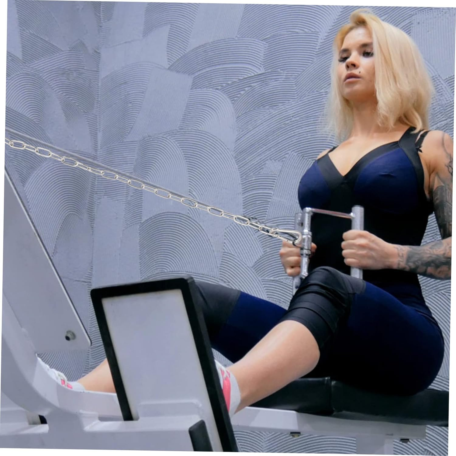 KOMBIUDA 1Pc Fitness Machine Extensive Chain Handle Grip Accessories for Fitness Equipment Durable and Reliable Attachment for Cable Pulley Systems image number 2