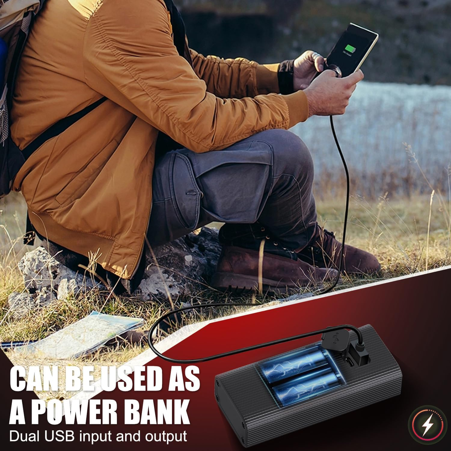 Super Bright 1200 Lumens Bike Lights Set - USB Rechargeable 3 LED Front and Back Bicycle Lights, IPX5 Waterproof with 3+5 Light Modes, Power Bank Function, Ideal for Night Riding image number 3