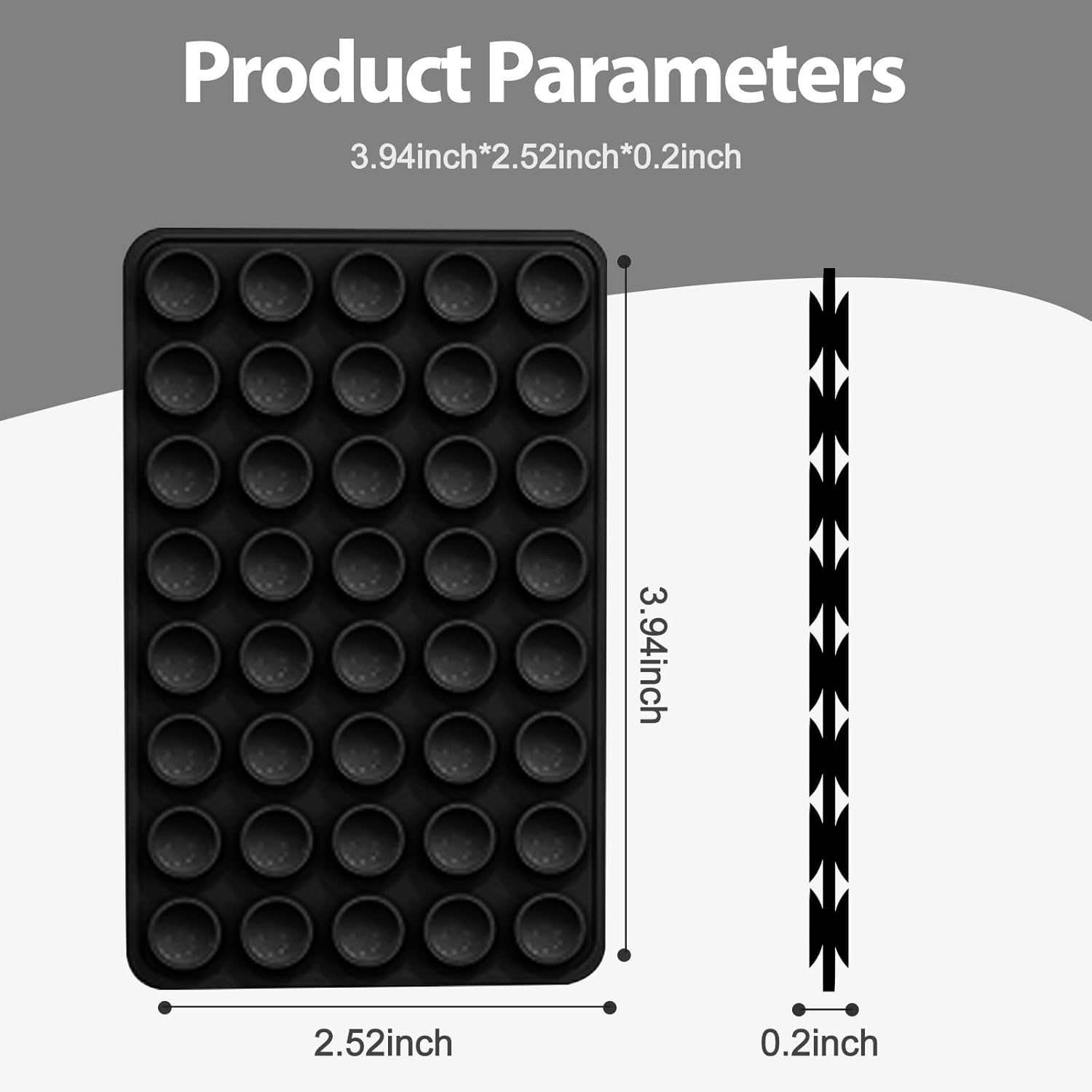 Octo Cup Buddy Sticky Grip Holder Phone Case Mount for Cellphone Black | 2 Pack, Silicone, Silicone Suction Cup, Double Sided, Hands-Free, Phone Accessories, Strong Grip Holder, for Selfie and Video - Clear image number 6