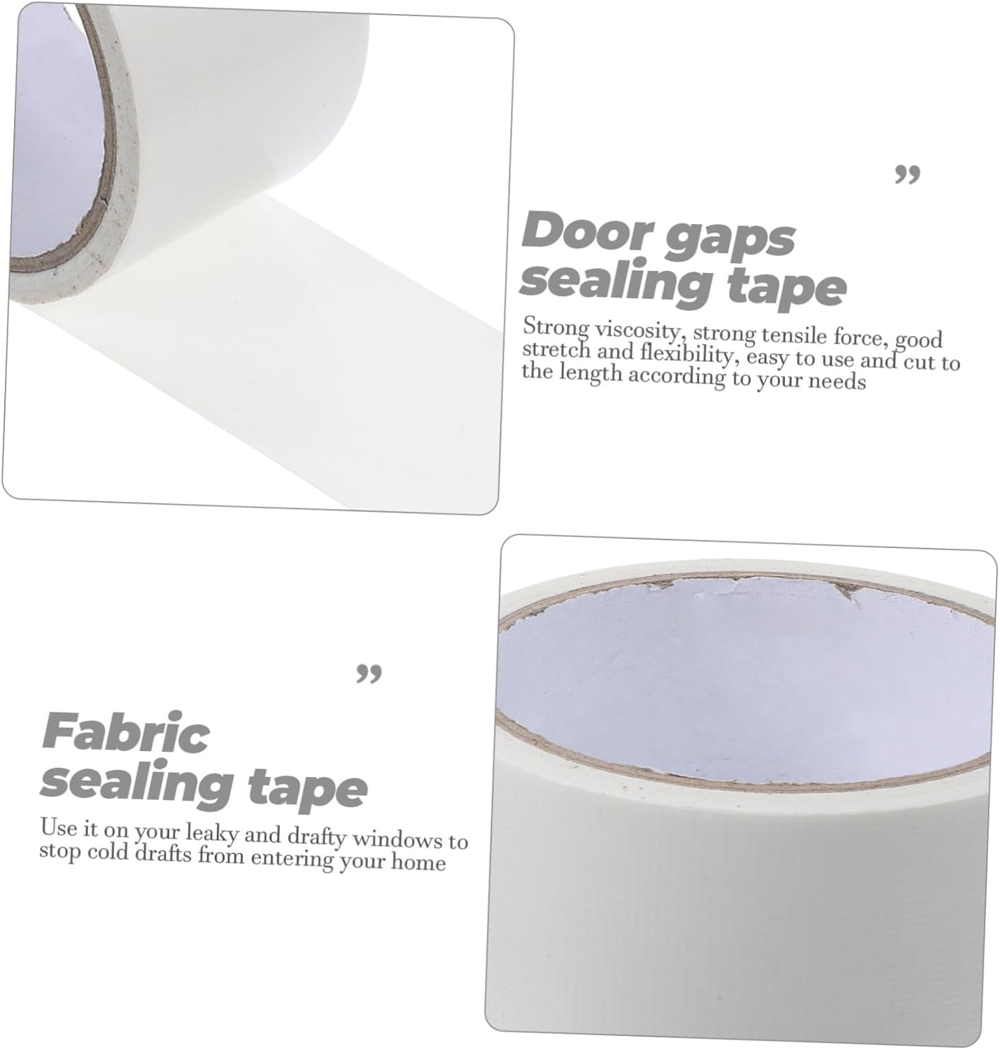 STOBOK Weather Sealing Tape 5 Rolls 5Cm X 10M Fabric Window Seal Door Gaps Tape Thermal Insulation for Household Use
