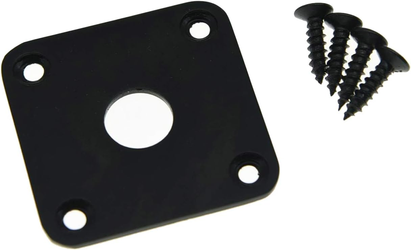 Dopro Chrome Flat Bottom Metal Jack Plate Flat Base Square Jackplate for Gibson LP Les Paul