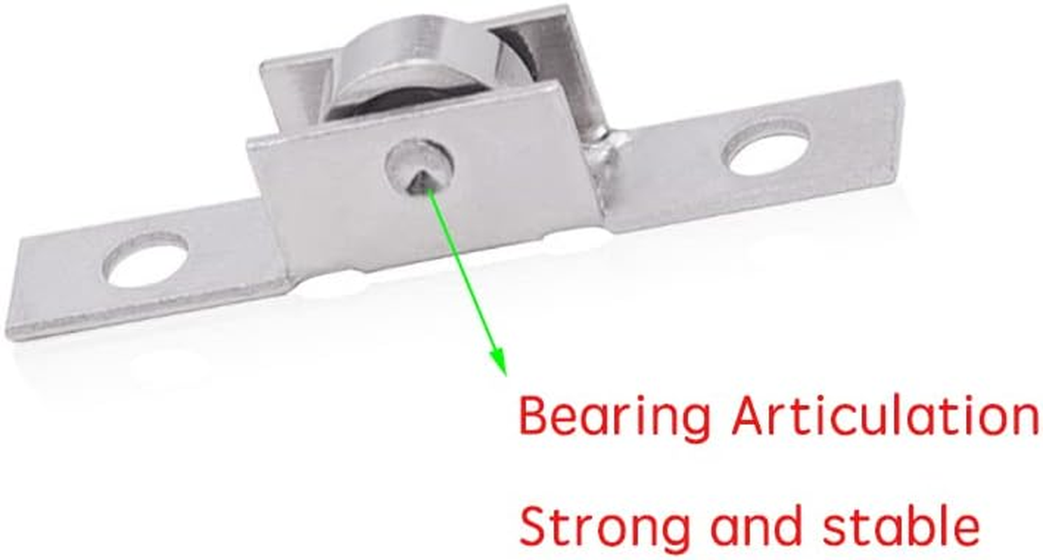 16 Pcs Push-Pull Sliding Window Single Roller Metal Wheels, Sliding Door Axles Window Pulley, Sliding Window Tandem Roller Assembly with 3/8 Inch Flat Steel Wheel image number 2