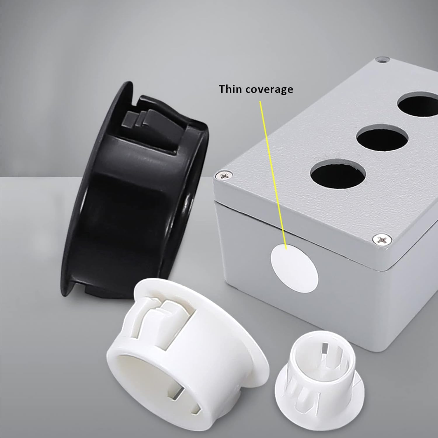 Ecsing 100PCS Hole Plugs White Plastic 10Mm Snap in Locking Hole Tube 10-10.5Mm Steel Furniture Fencing Post Pipe Insert End Caps for Cupboards Wardrobes Cabinets Funiture image number 2