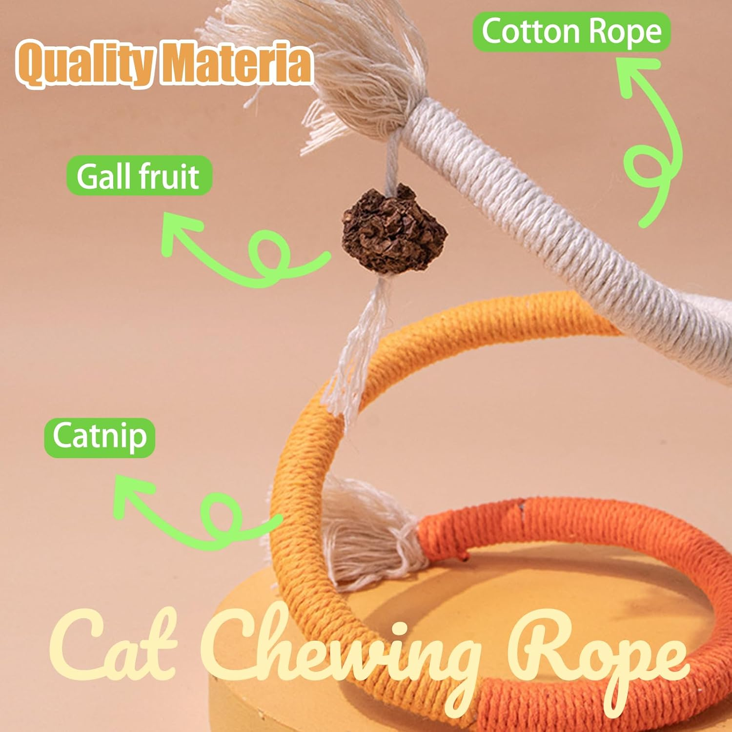 YNR 4 Pieces 70Cm Rope Toys Catnip Cat Chew Toys Teething Rope Chew Teeth Cleaning Stress Relief