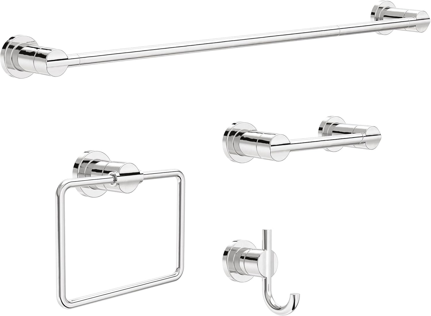 Delta Nicoli (1-Pack) Hand Towel Holder Polished Chrome Towel Racks for Bathroom Wall Square Towel Ring Holder for Bath Towel Hanger for Kitchen, Bathroom Accessories NIC46-PC - Matte Black image number 4