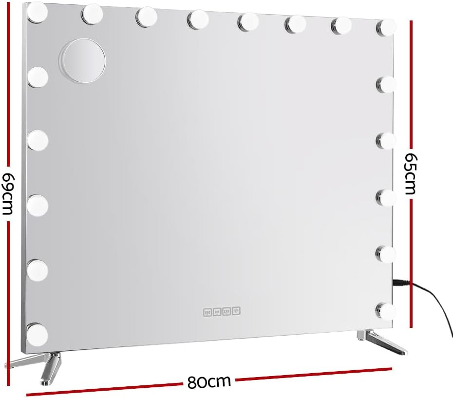 Embellir Hollywood Makeup Mirror, Vanity Mirrors Beauty Cosmetic Dressing Bathroom Decor, 18 LED Bulbs with 5X Magnification Bluetooth Speaker Frameless Dimable Lights Tabletop image number 4