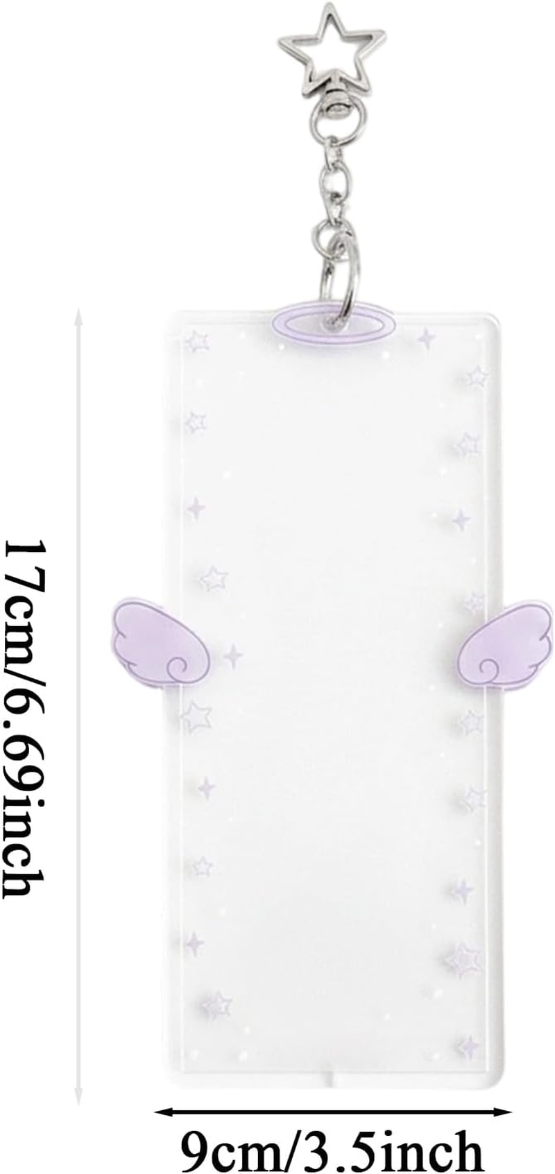 Picture Keychain,6X3Inch Clear Cartoon Wing Clip - DIY 4-Compartment Photo Cover Keychain,For Women Friends Bag Purse Wallet Pocket Valentines Day Birthday Holiday Party image number 3