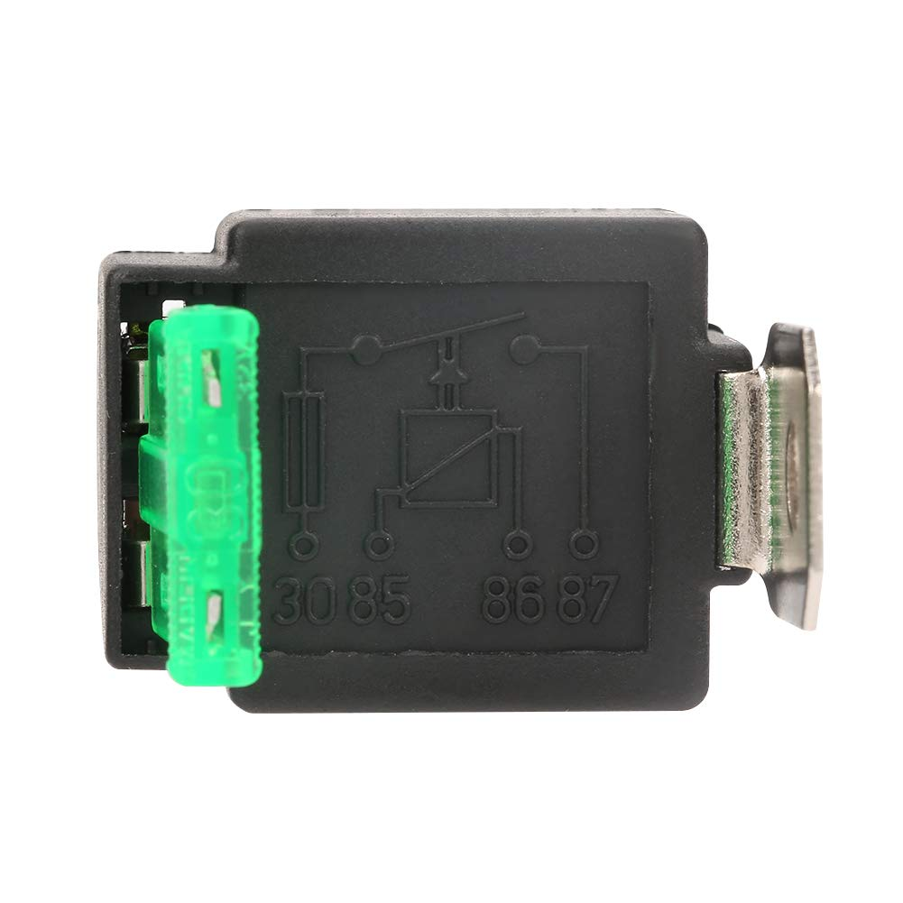 Automotive Fused Relay,Black 4-Pin DC 12V 30A Car Normally Open Contacts Fused Relay On/Off with Bracket,Fused Relay with 4-Pins and 30A Blade Fuse image number 4