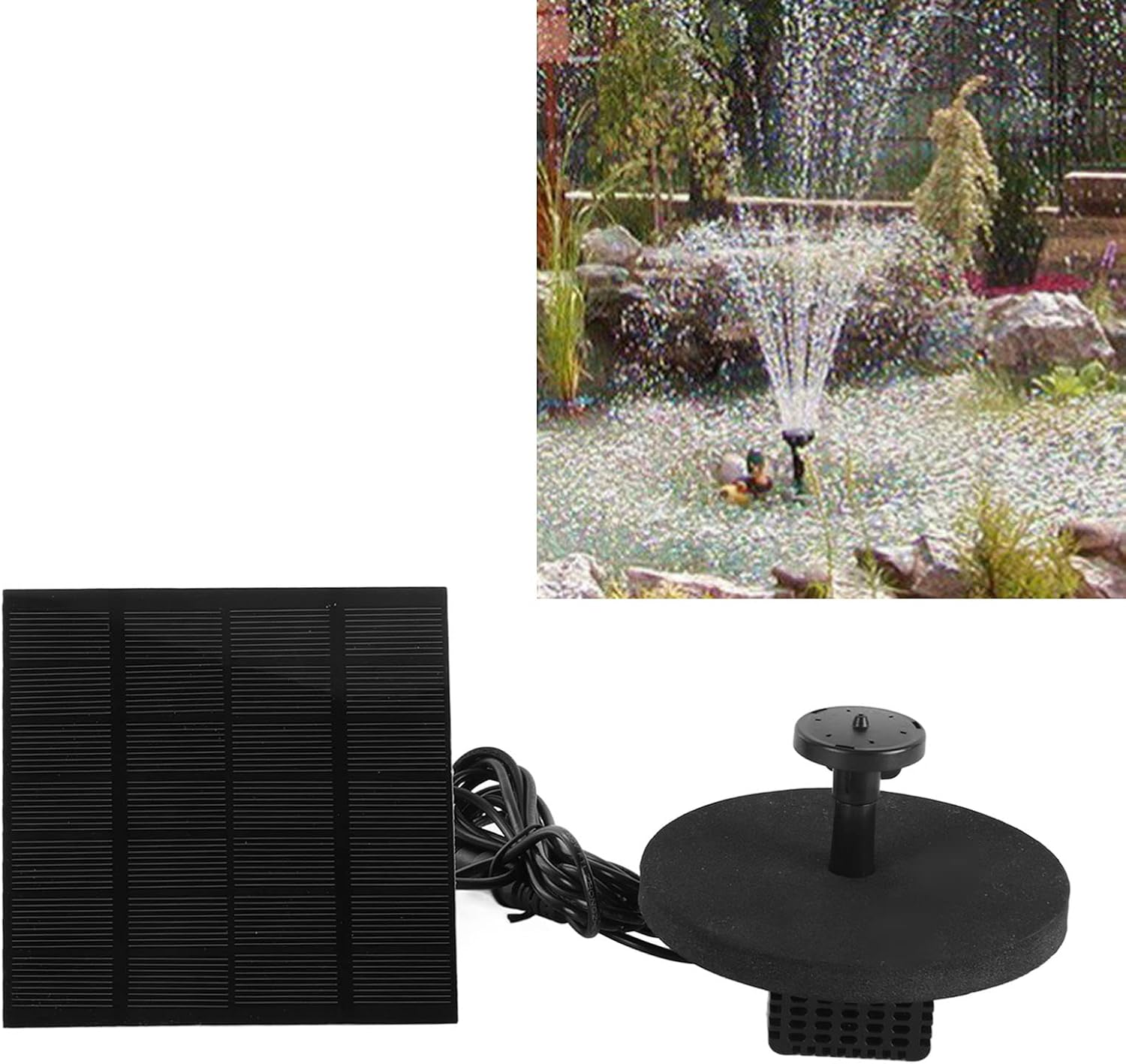 Zerodis Garden Recreation Pump Abs Small Fountain Kit for Bird Bath and Garden Decoration with 120Cm Lift for Lovers DIY Outdoor Solar Fountain image number 6