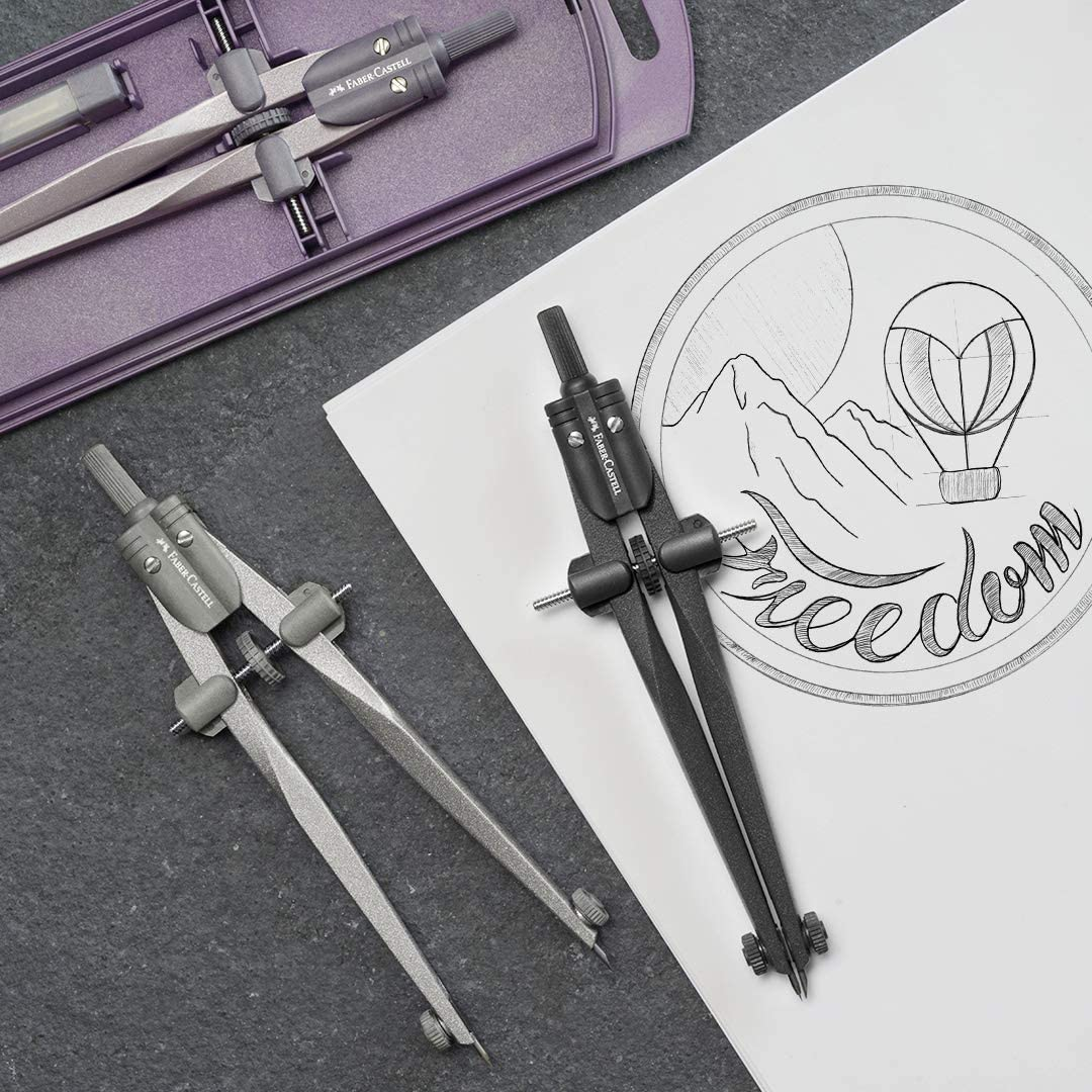 Faber-Castell Quick Set Compass, Black Stone (74-174530) image number 2