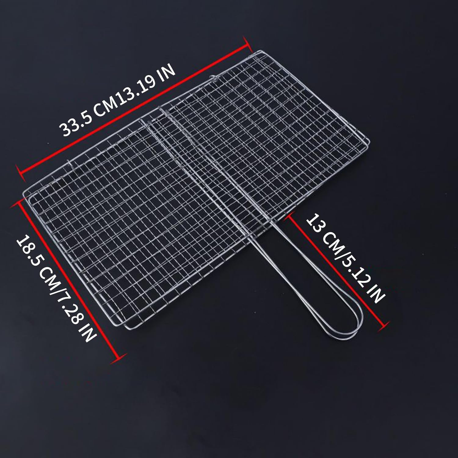 Fish Grill Basket - Stainless Steel BBQ Meat Clamp,Grill Basket for Steak Fish Chicken Meat Veggies Outdoor Camping Fishing Kitchen image number 2