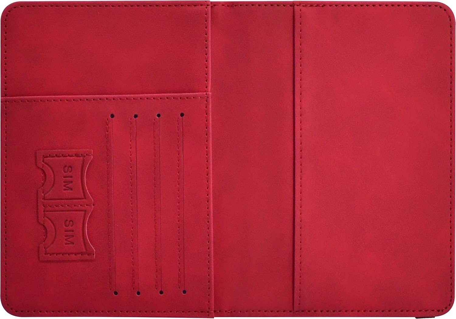 Passport Holder, Passport Cover with Credit Card Slot and Boarding Pass Slot Combo, Passport Wallet Case Book Travel Must Have, RFID Blocking Leather Travel Accessories, Red, Classic
