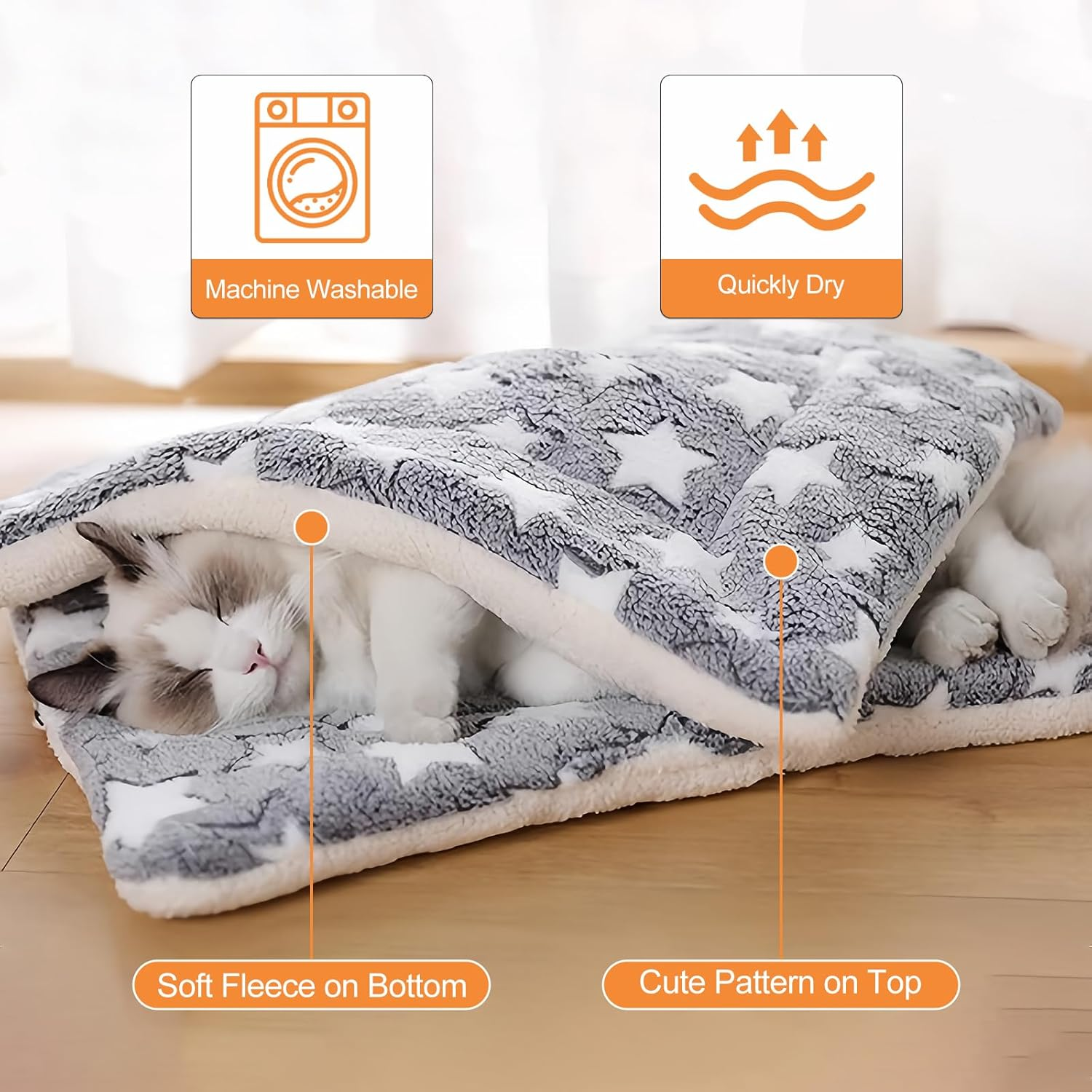 Pack of 2 Guinea Pig Bed, 32 X 25 Cm Plush Bed for Small Animals, Rabbit Bed, Guinea Pig Blanket, Small Animal Plush Bed, Small Animal Beds for Kittens, Rabbits, Chinchilla, Squirrel image number 5