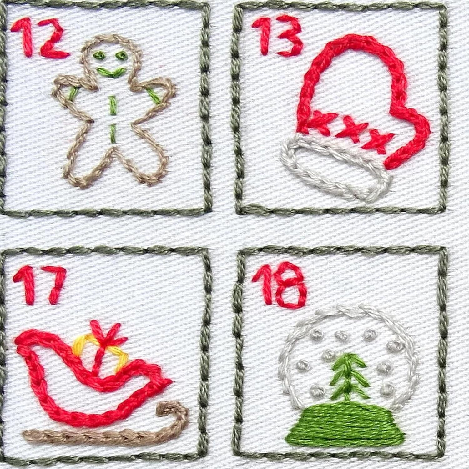 Christmas Embroidery Advent Calendar - Advent Calendar Kit,Making Kit Fabric Embroidery Kit for Arts and Crafts for Kids Wall Christmas image number 4