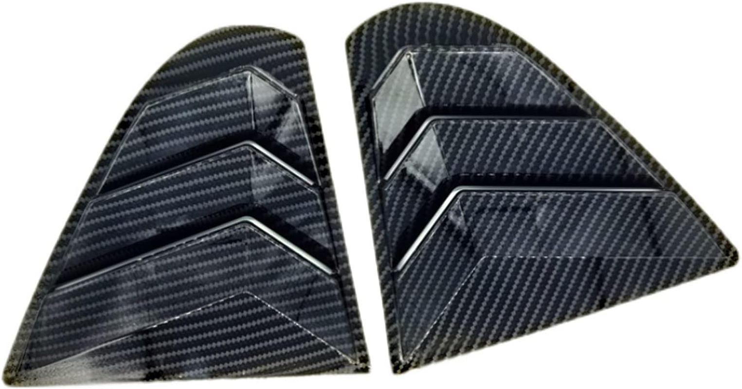 Autophoton for Mitsubishi Lancer 2008-2017 Carbon Fiber Black Rear Window Shutter Cover Trim 2Pcs Car Accessories