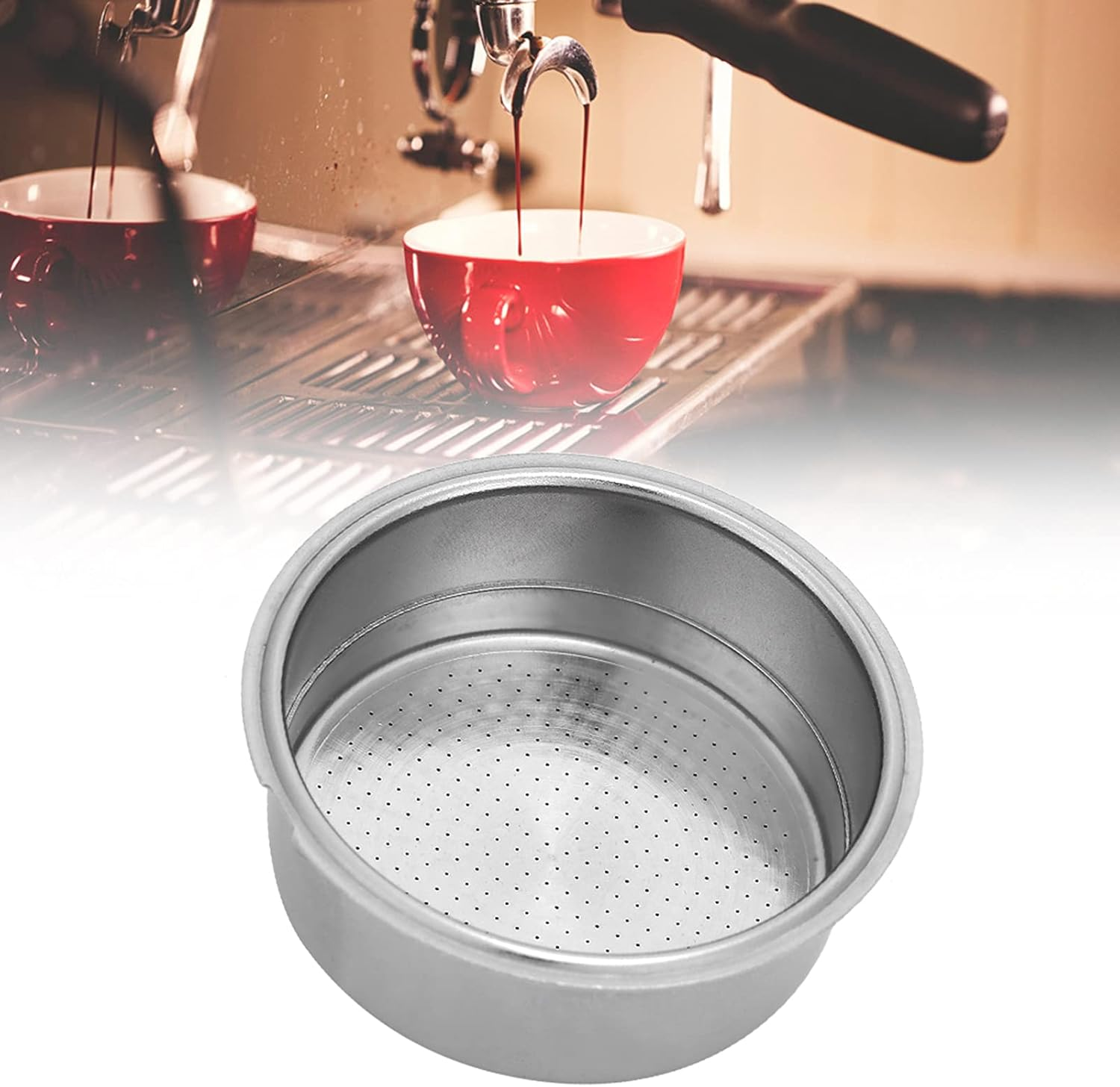 MUNEFE Stainless Steel Filter Basket, Coffee Filter Basket, Espressos Filter Basket for Home Use, Tea Shop, Coffee Shop, Etc image number 2