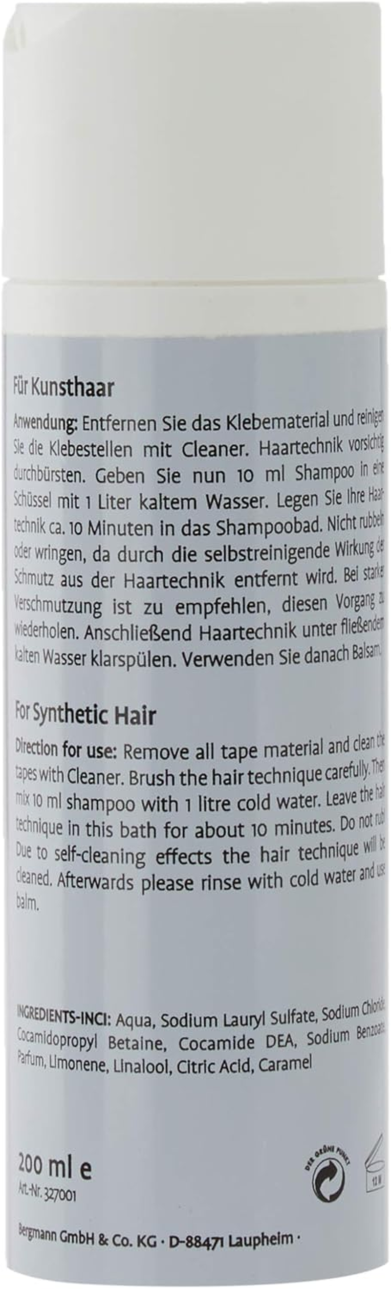 Bergmann Shampoo for Synthetic Hair, 200 Ml image number 3