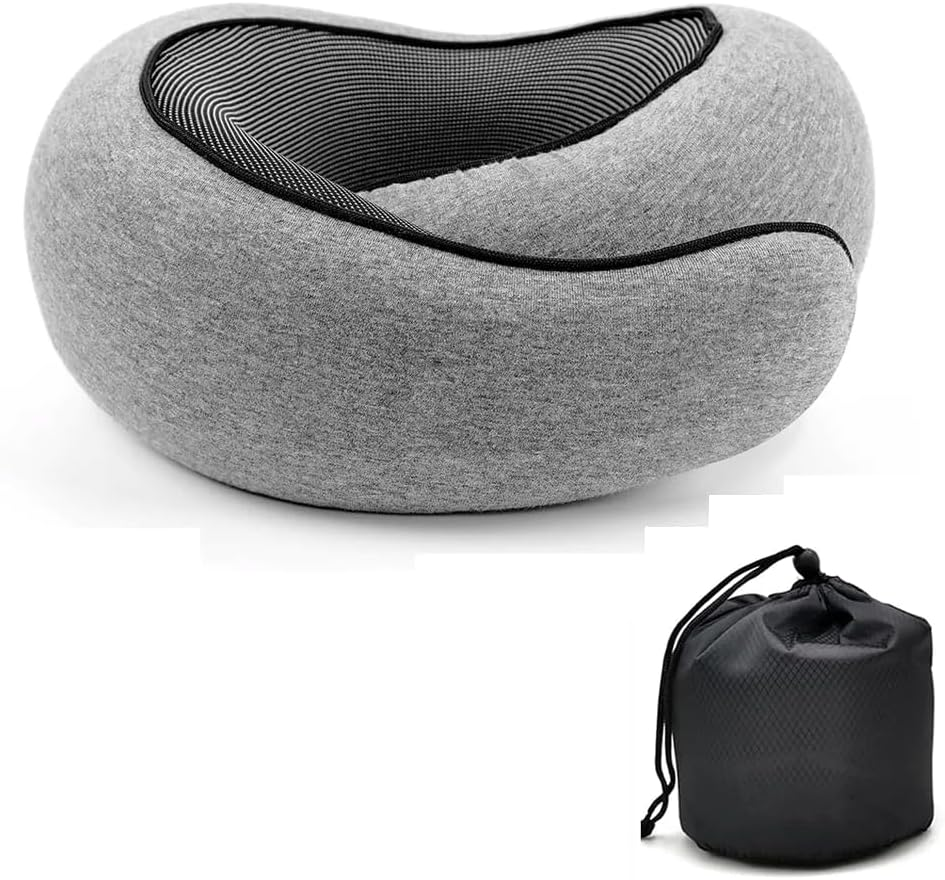 Travel Pillows for Airplanes, 2026 New Travel Pillow, Travel Neck Pillow Airplane Memory Foam, Adjustable Snail Style Neck Support Suitable for Airplanes, Offices, Cars & Traveling image number 2