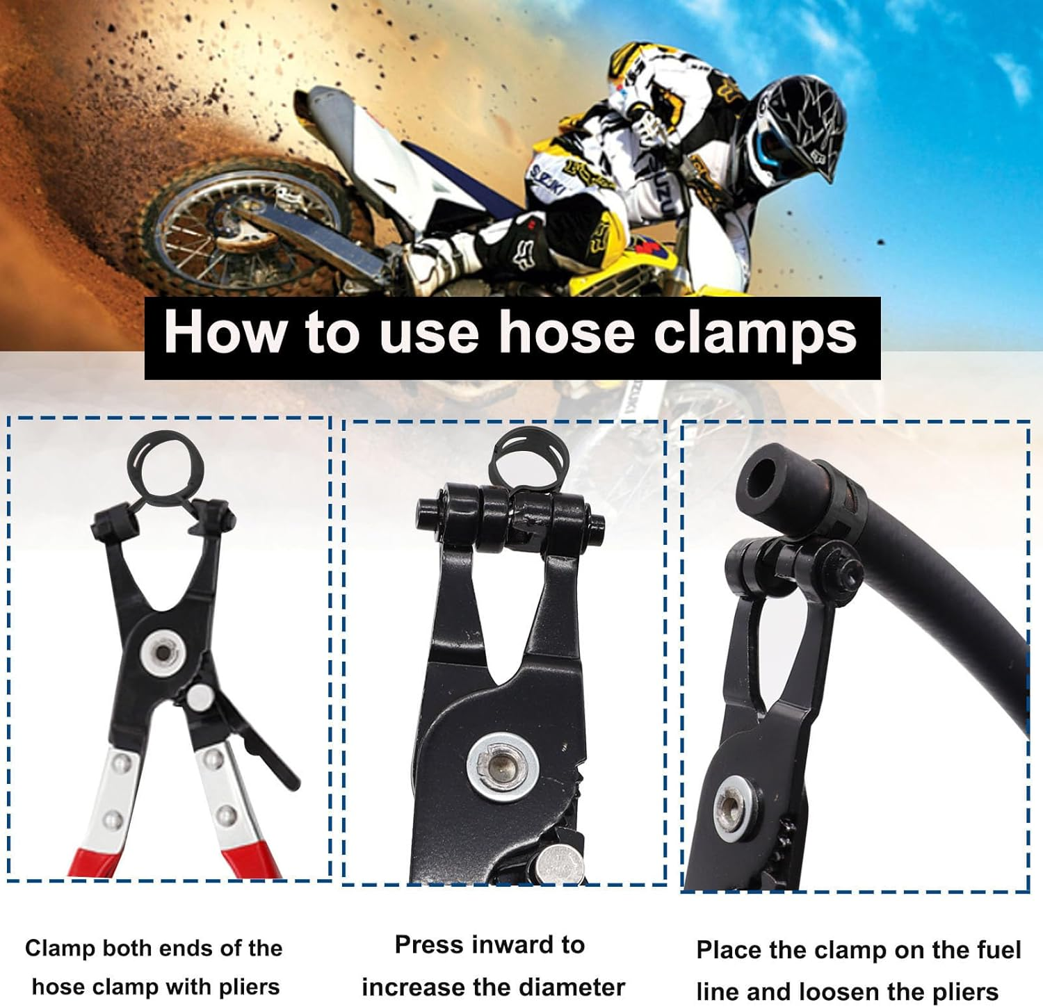 Tnisesm 80Pcs Spring Band Hose Clamps Assortment Silicone Vacuum Hose Pipe Clamp 7Mm 9Mm 10Mm 11Mm 14Mm 15Mm 16Mm 18Mm Low Pressure Air Clip Clamp(Black)