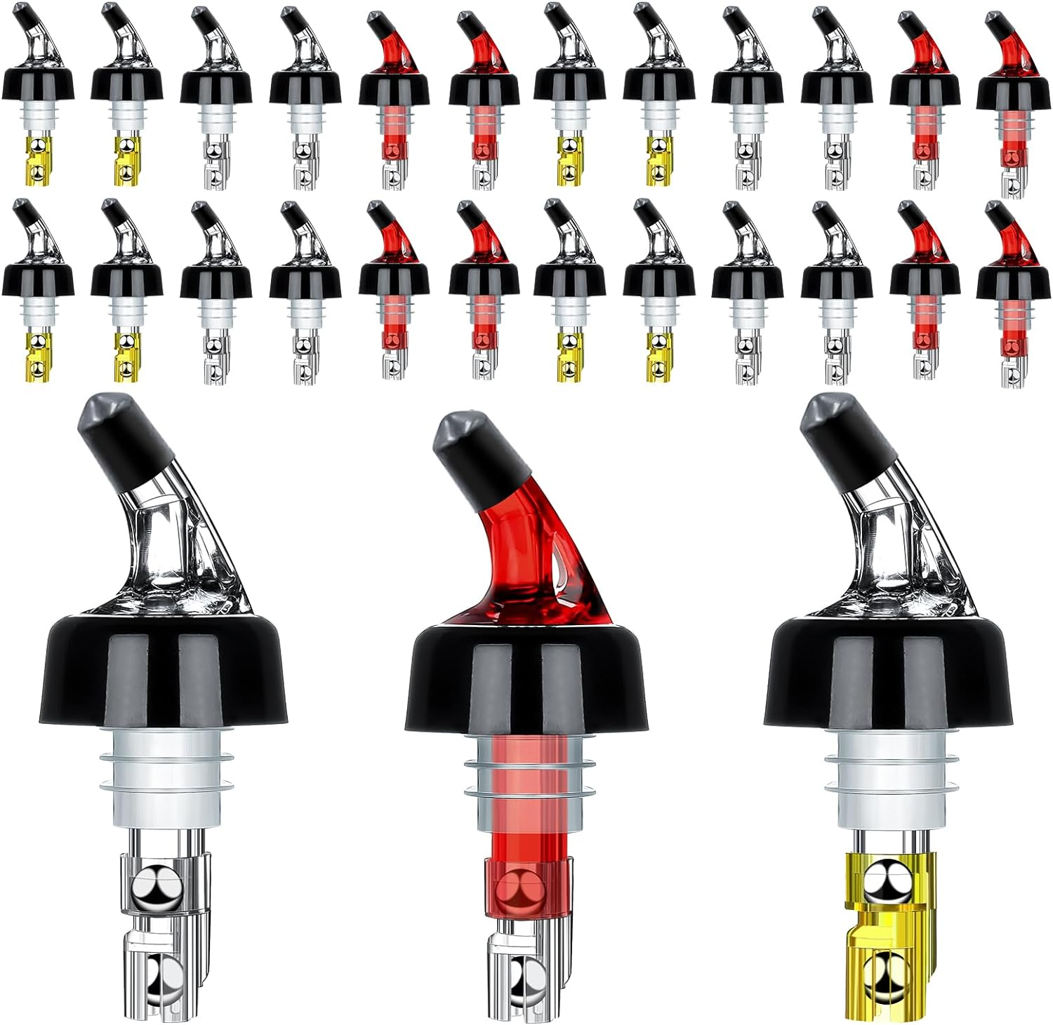 Automatic Measured Bottle Pourer - Quick Shot Spirit Measure Pourer Drinks Wine Cocktail Dispenser Home Bar Tools - 1Oz/30Ml (24 Pack)