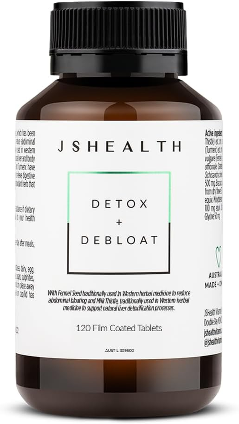 Jshealth Vitamins Detox and Debloat Liver Health Formula | Liver Detox Pills | Debloating Formula with Milk Thistle, Turmeric, Fennel | Liver Cleanse Supplement (120 Tablets) image number 1