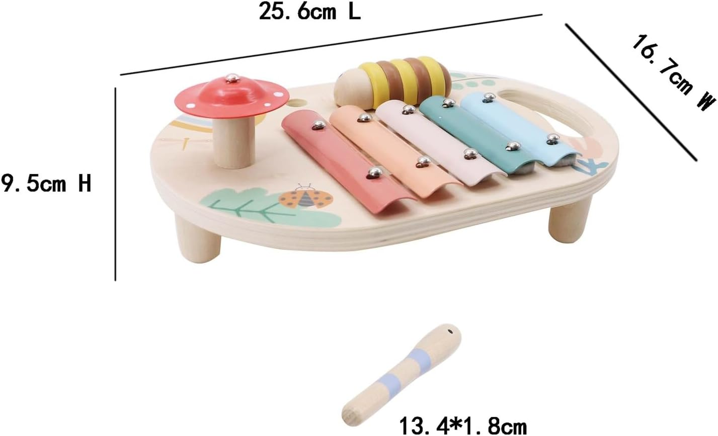 Kaper Kidz - Wooden Spring Insect Music Table | Music Set for Babies and Toddlers image number 1