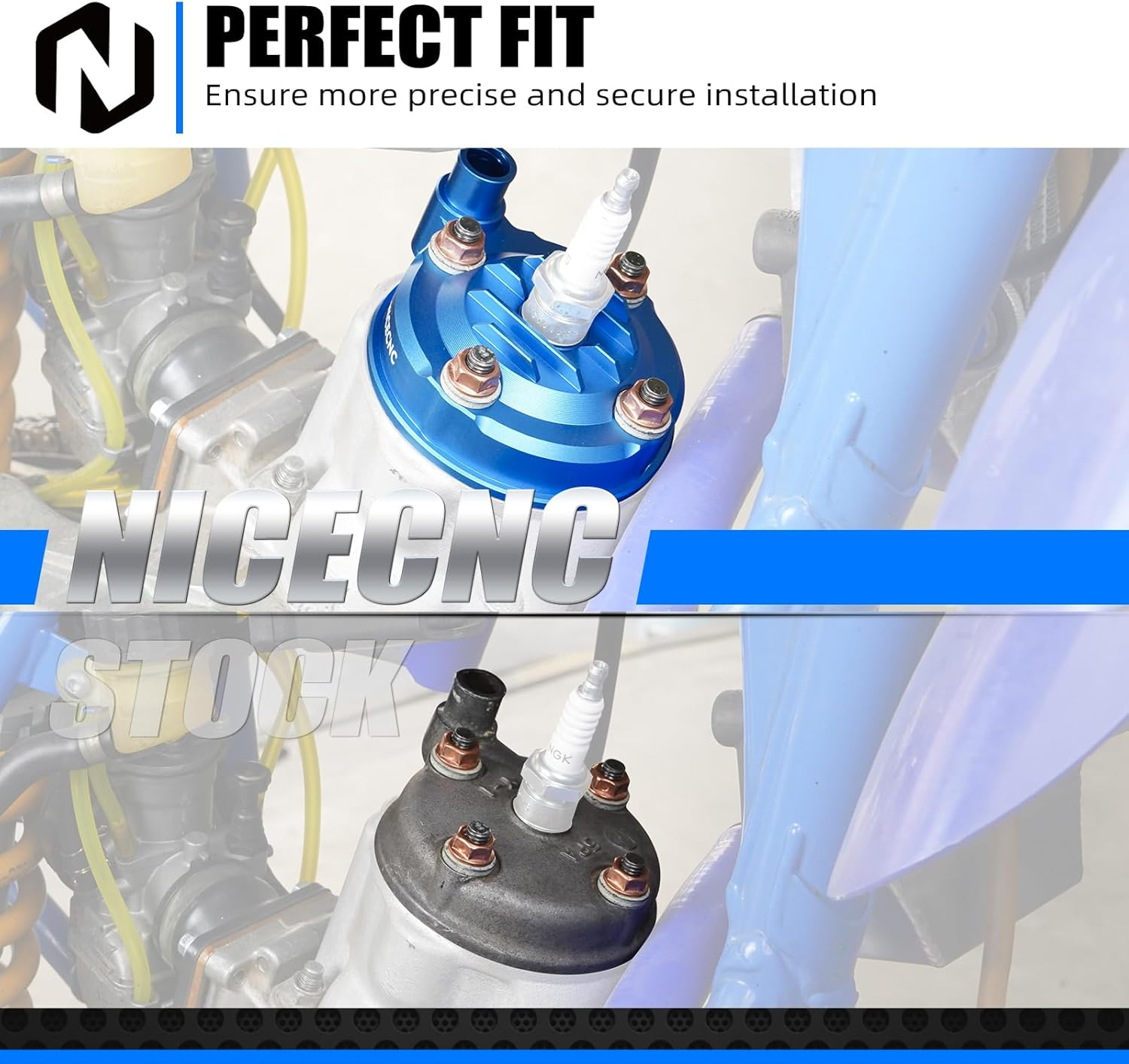 NICECNC Blue Cylinder Head Cover Top Cap Compatible with Yamaha YZ85 2002-2018,Dirt Bike Aluminum Cnc-Machined image number 6