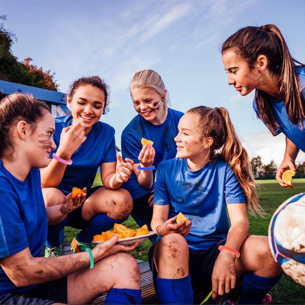 22Pcs Silicone Wristband, Betterjonny 11 Colors Stretch Bracelets Solid Color Rubber Bracelets Colorful Blank Wristbands for Women Men image number 6