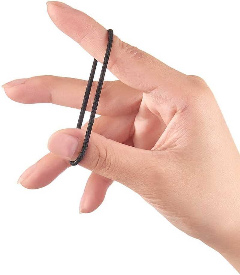 150 Pieces Black Hair Ties for Thick and Curly Hair Ponytail Holders Hair Elastic Band for Women or Men(2Mm) image number 2