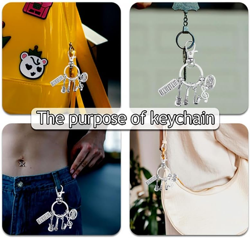 Music Keychain Accessories Musical Gifts for Men Women Daughter Son Birthday Gifts for Music Lovers Musical Instrument Party Favors for Adults Music Lover Gift Keychain for Car Key Chain Music Charms