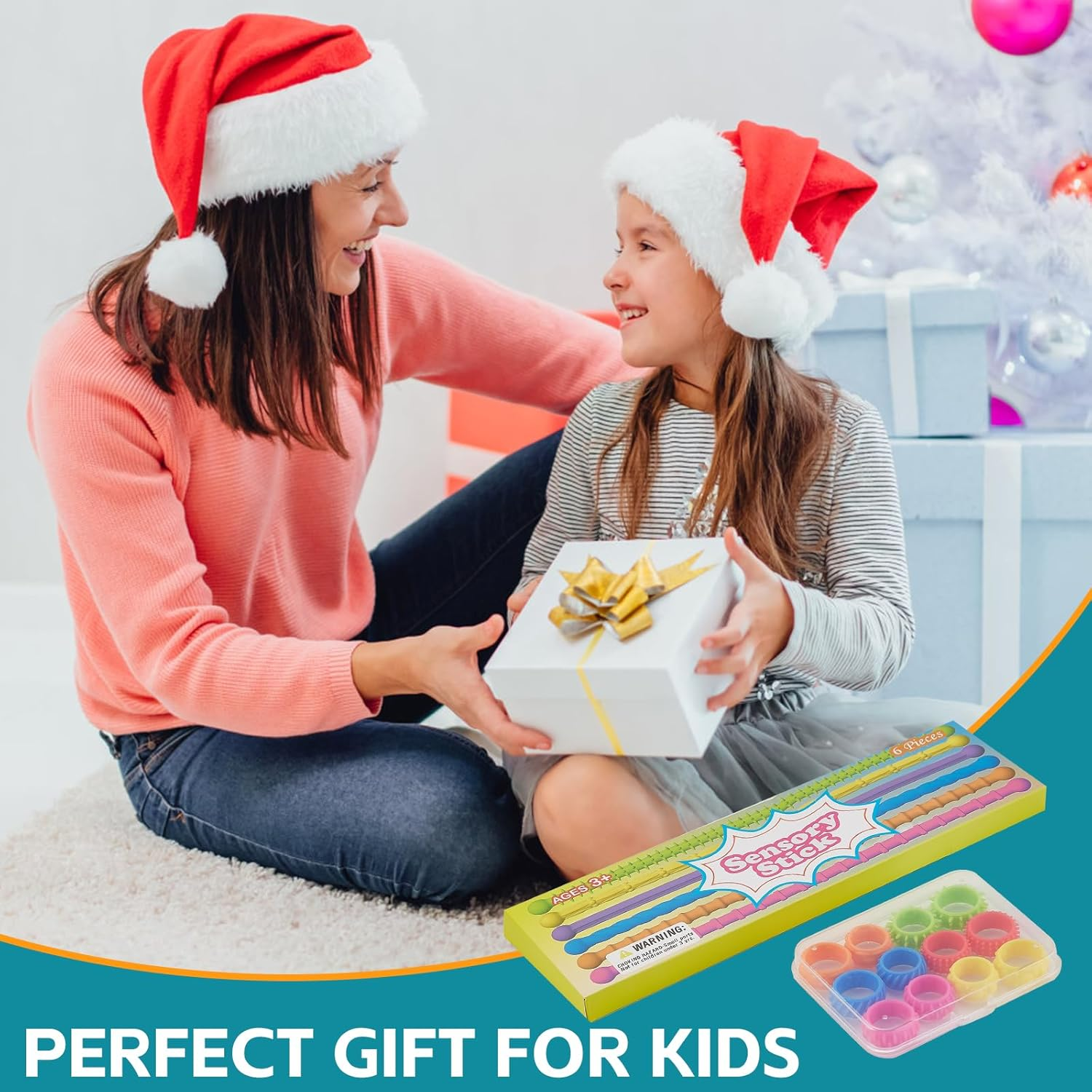 18 Pack Fidget Toys Kids Sensory Rings, Textured Stretchy String, Sensory Toys for Kids with Autism - Quiet Anxiety Fidgets for Classroom image number 5