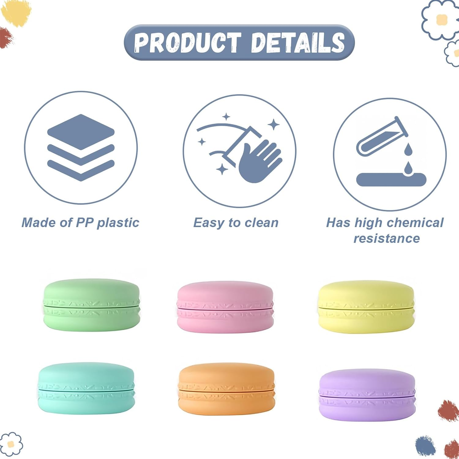 6Pcs 10G Travel Containers,Small Container,Plastic Jars,Small Plastic Containers,Small Cosmetic Sample Empty Container,For Cosmetic Body Empty Sample Containers,Travel Accessories