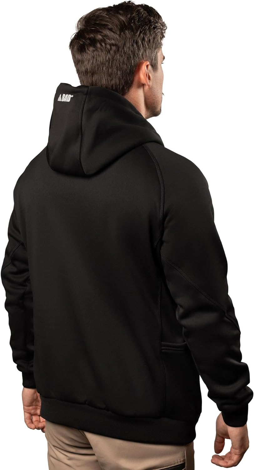 Bad Workwear Men'S Waterproof Rain-Defend Hi-Vis Fleece Hoodie image number 2