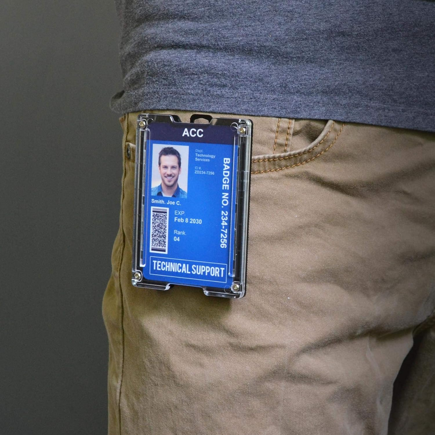 GOVO Badge Holder/Wallet_Metal Durable ID Card Holder with Metal Clip and 4 Cards Slot Aluminum Silver Silver image number 6