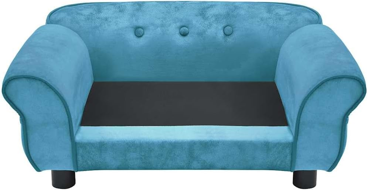 Dog Sofa Turquoise 72X45X30 Cm Plush Pet Bed Comfortable Furniture for Dogs image number 6