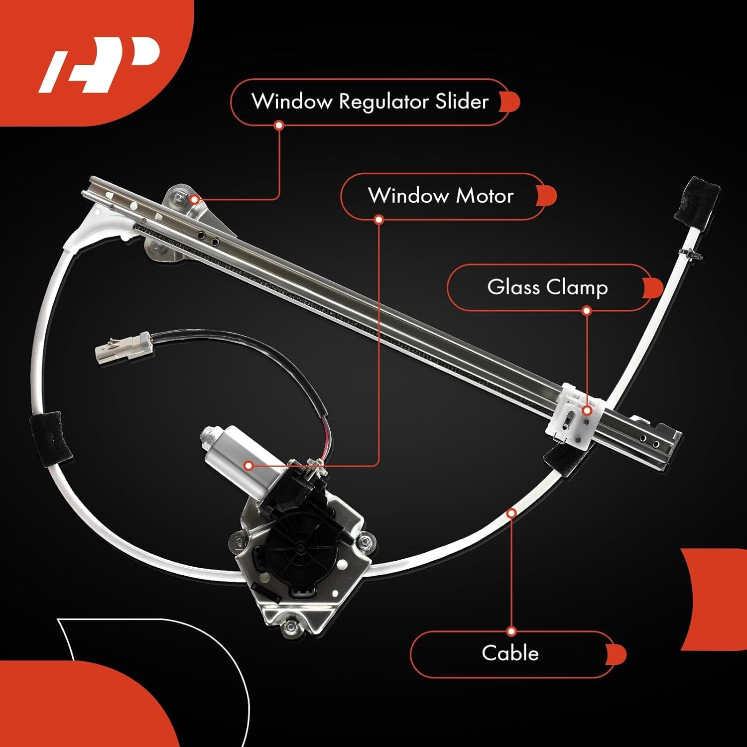 A-Premium Power Window Regulator with Motor Replacement for Ford E-150 2003-2014 E-250 Econoline 1992-2002 E-350 E-450 E-550 Super Duty Front Left image number 3